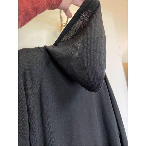 Black with white Star Print Long Sleeve Hooded Sweater size 2XL/3XL NWT - Picture 9 of 14